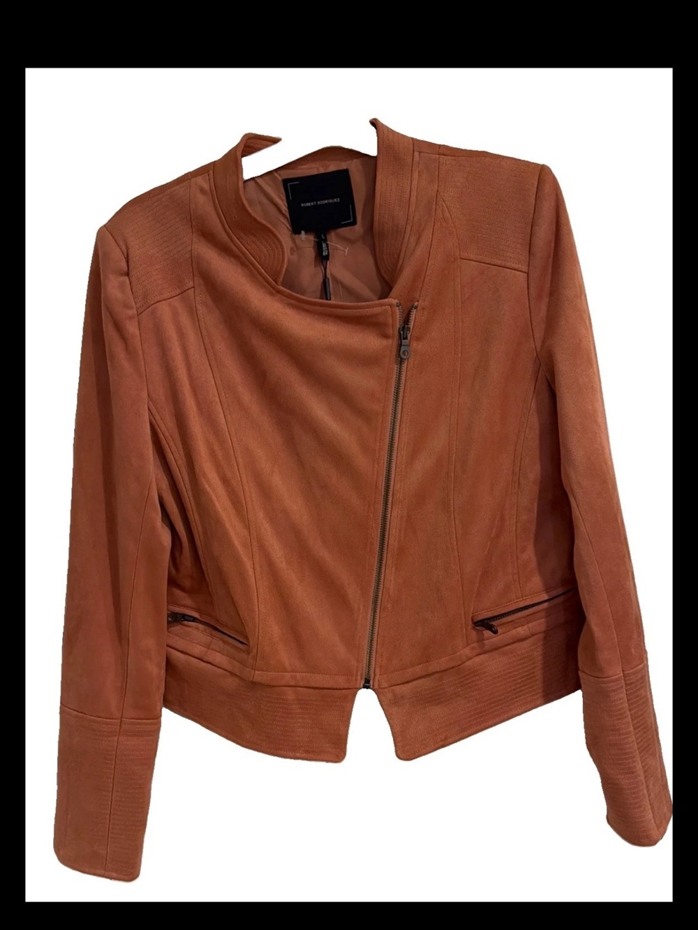 New With Tags Women's Robert Rodriguez Faux Suede Moto Jacket Size Large